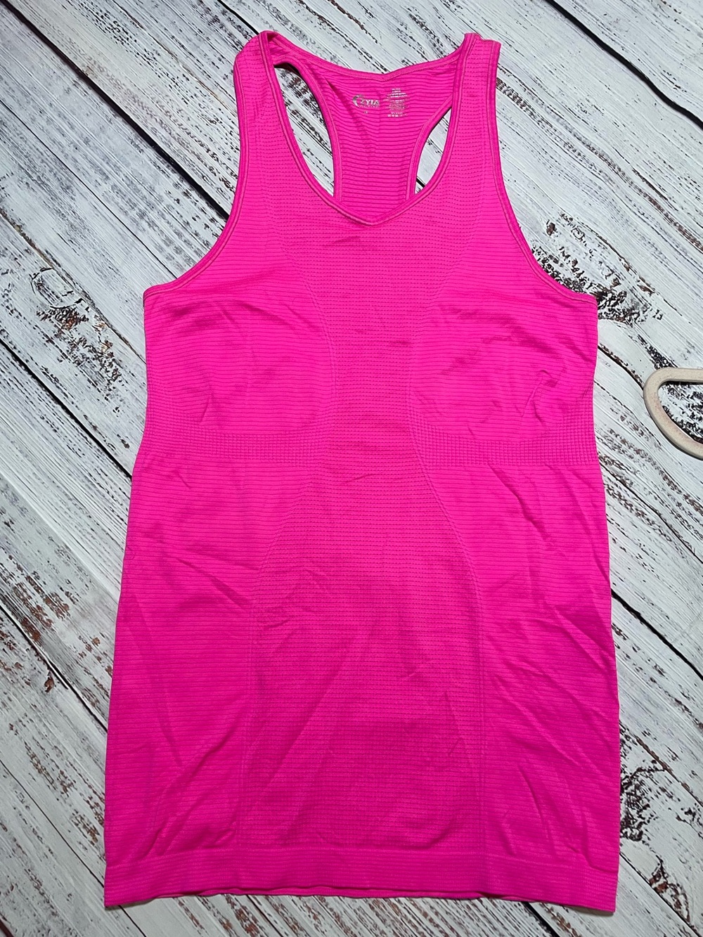 ZYIA Active seamless hot pink racerback tank top. Size M